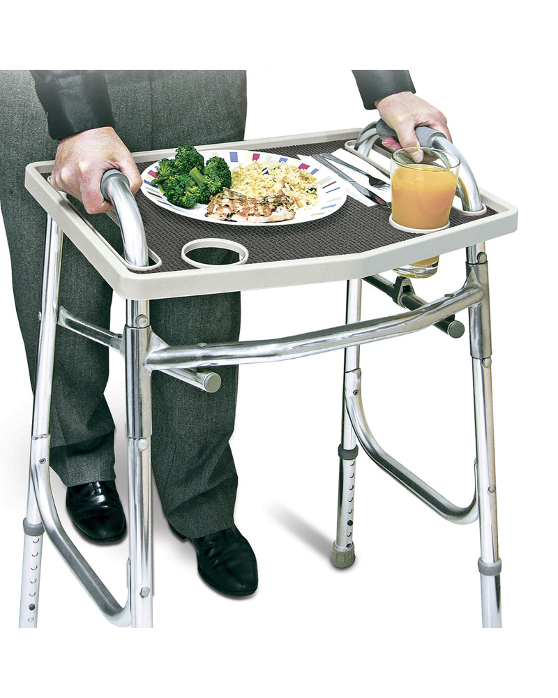 Walker Tray with Non-Slip Grip Mat