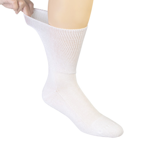 Seamless Pressure Free Diabetic Socks - White