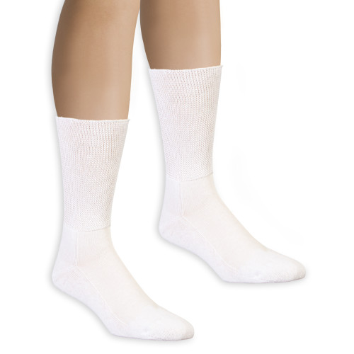 Seamless Pressure Free Diabetic Socks - White