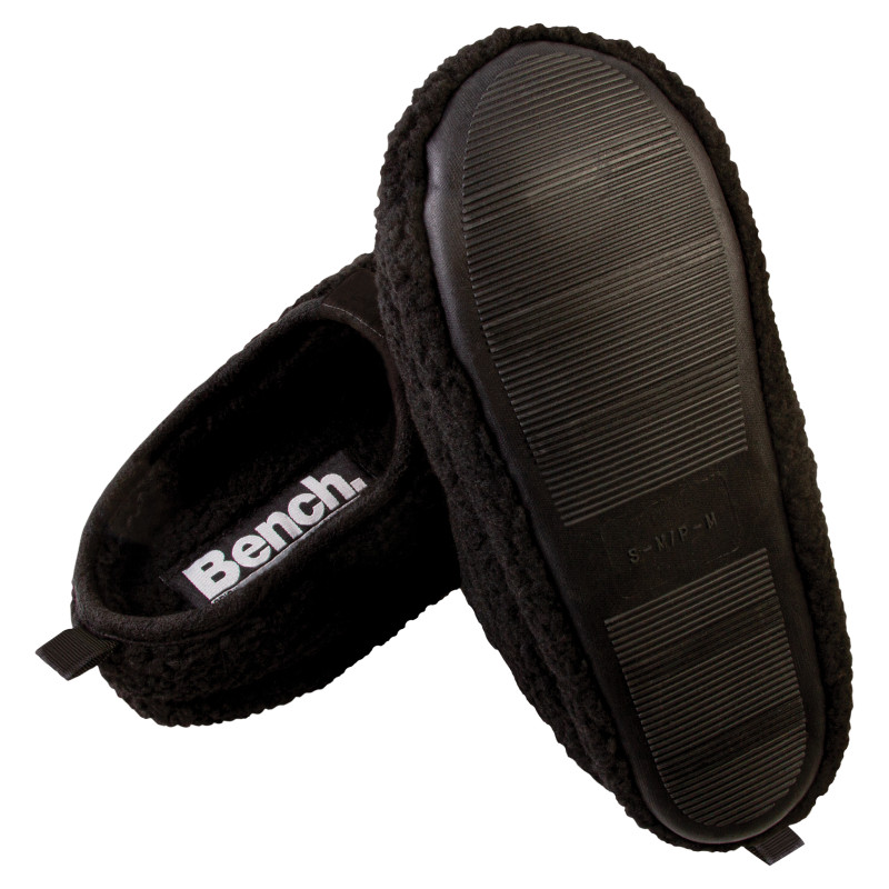Sherpa Scuff Slip on Slippers Bench Brand Padded Non skid Rubber Sole