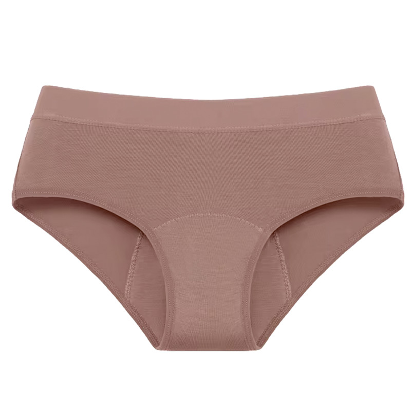 Sous-vêtements en fibre de bambou anti-fuite pour menstruations et incontinence légères Brun