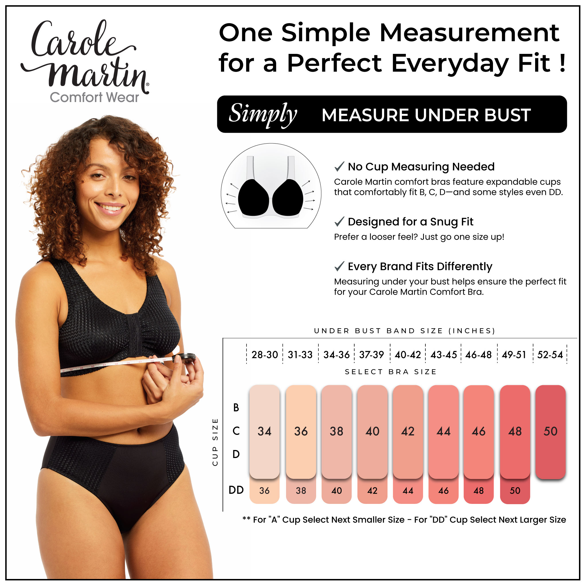 Comfort Bra Size Chart
